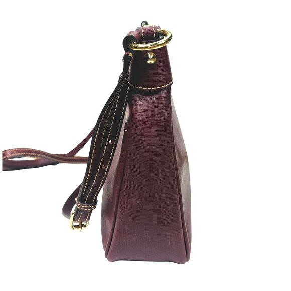 Dooney & Bourke Saffiano Kimberly Crossbody - Wine - 7.5” x 3.5” x 9” - Picture 2 of 11